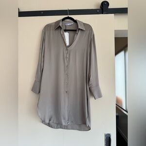 Zara Cream Raglan Sleeve Mini Dress